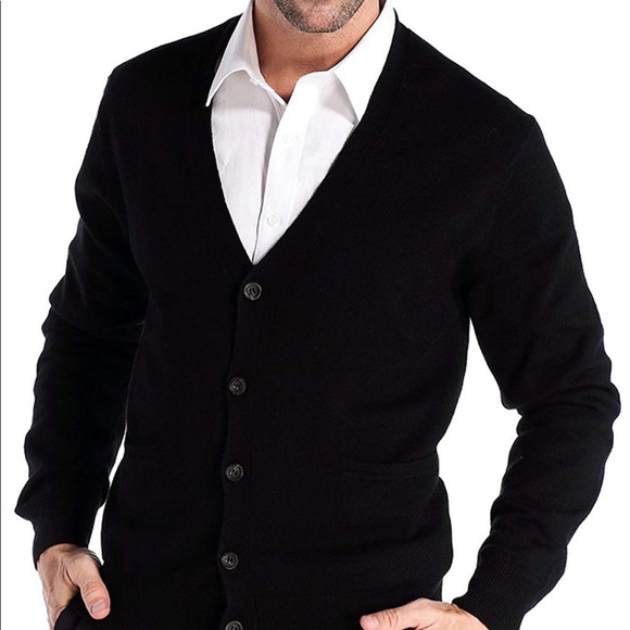 mens black cardigan sweater